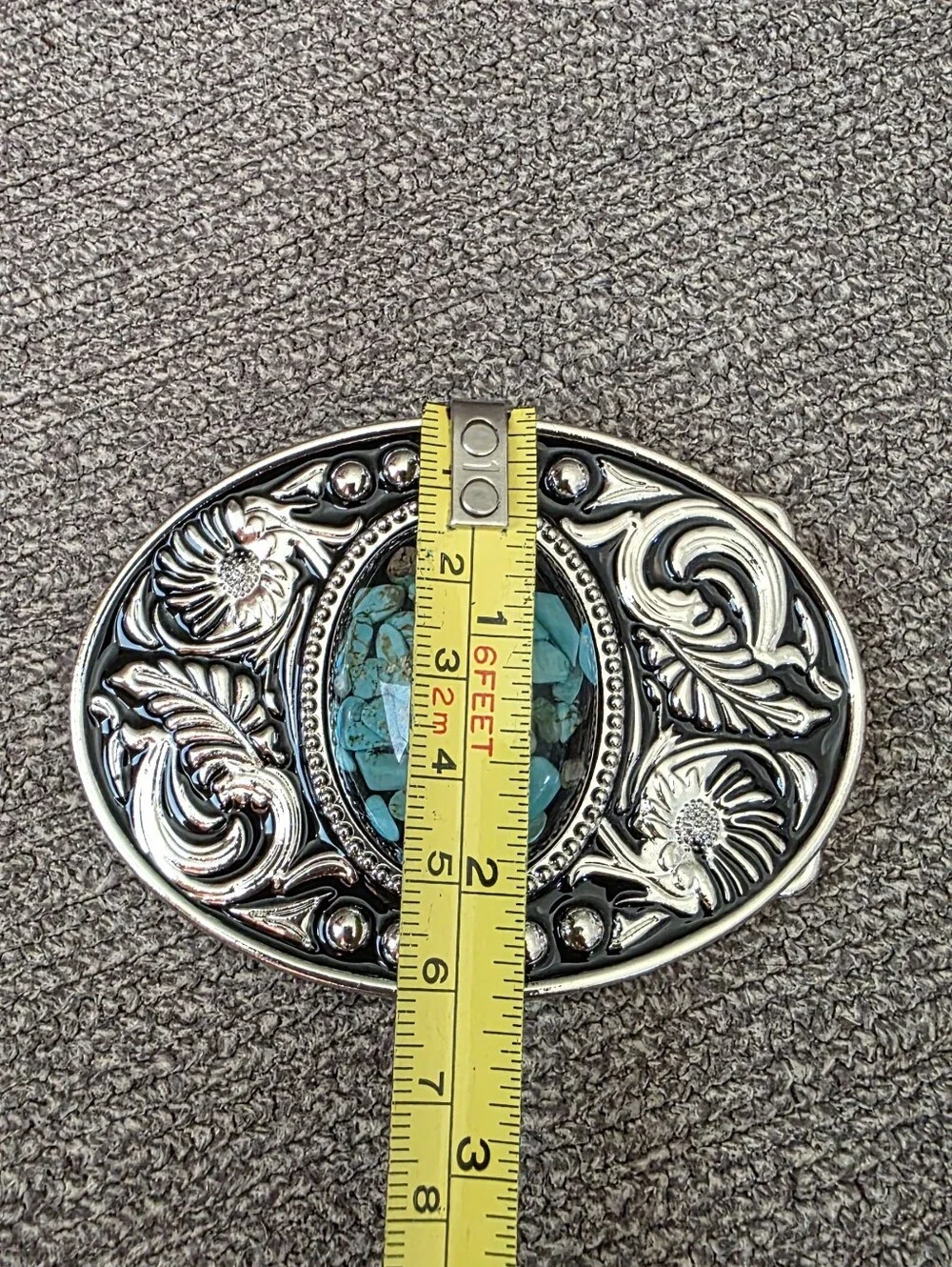 New beautiful Silver Oval Turquoise Color Stones Belt Buckle